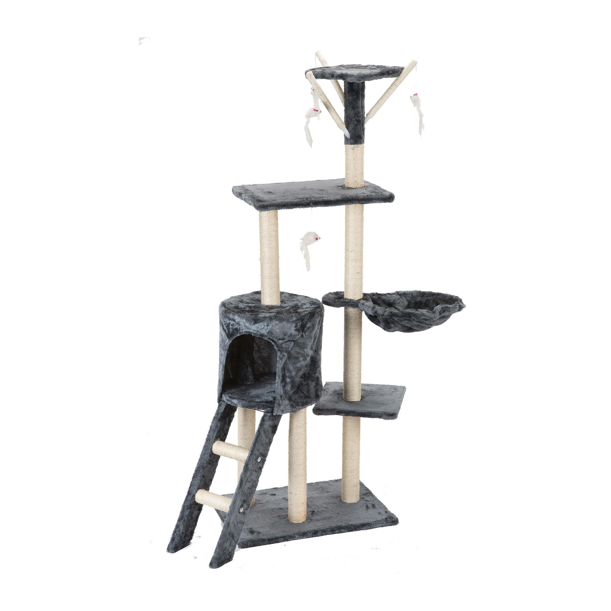 Arbre à chat avec accessoires 138 cm – Gris