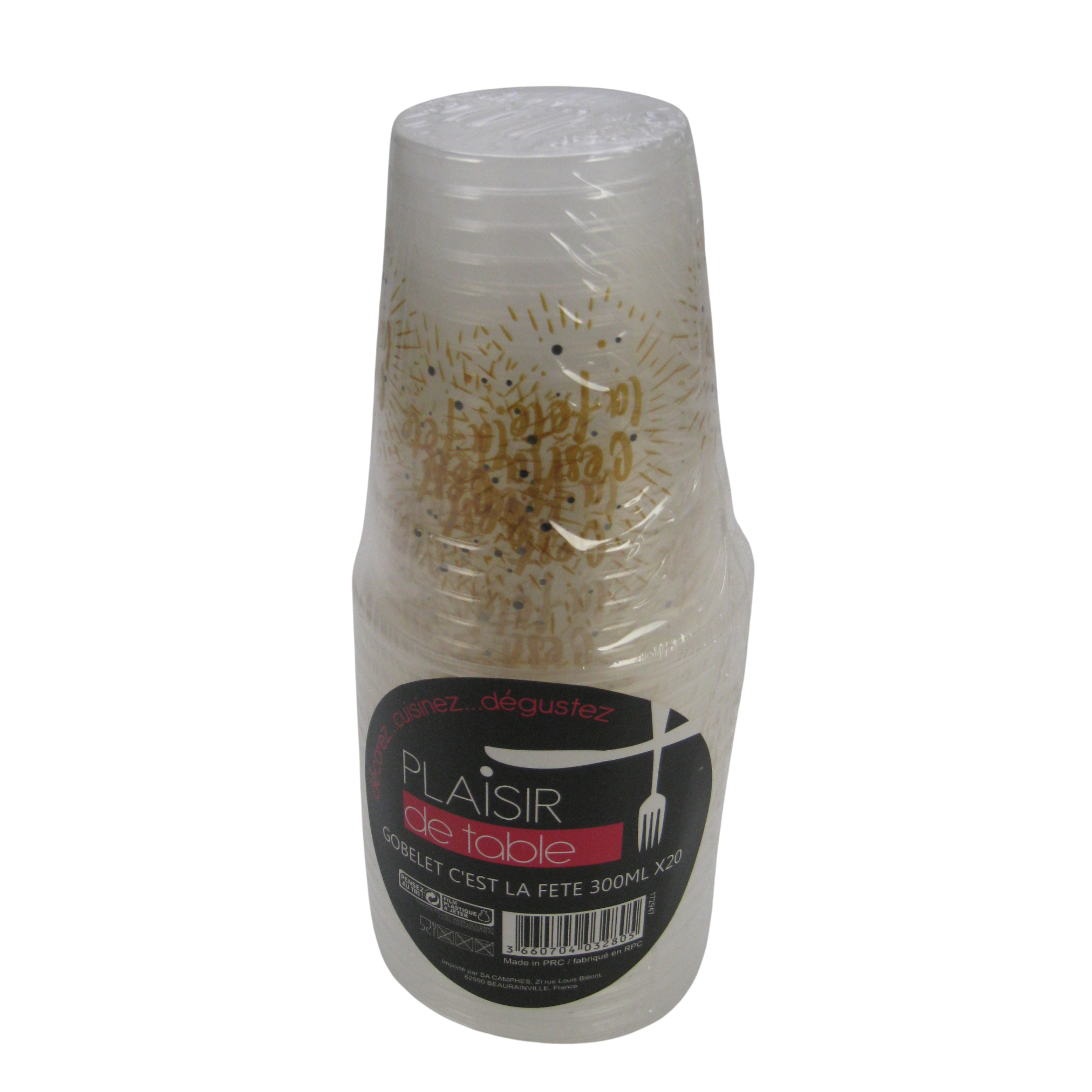 Lot de 20 gobelets « C’est la fête »